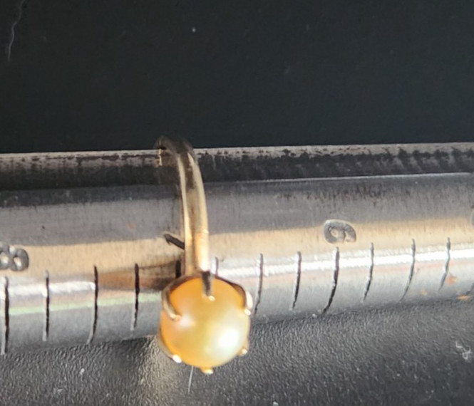 Art Carved Antique 14k Solid Yellow Gold Pearl 6 Prong Ring Size 7 Engagement