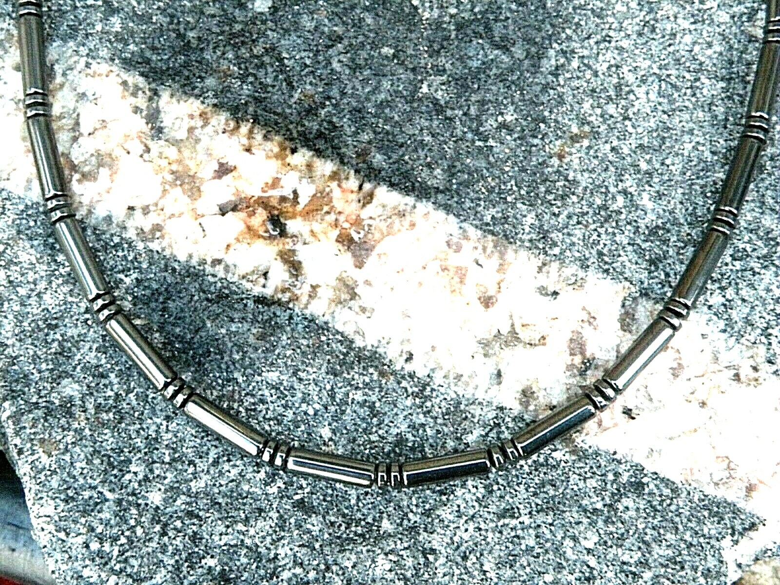 100% Black Magnetic Hematite BRACELET ANKLET NECKLACE USA Handmade 4mm wide