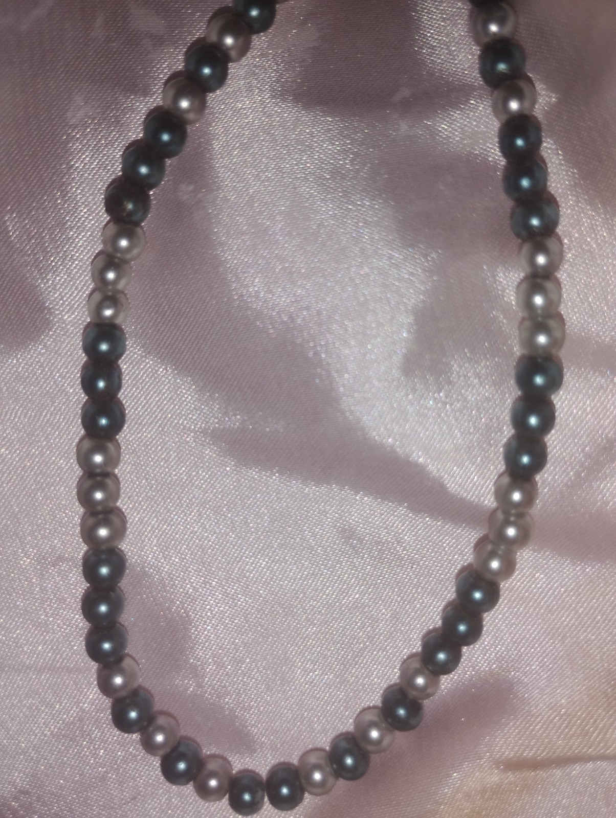 Multicolor Pearl Beaded (Green & Gray) Strand Collar Statement Classic Necklace!