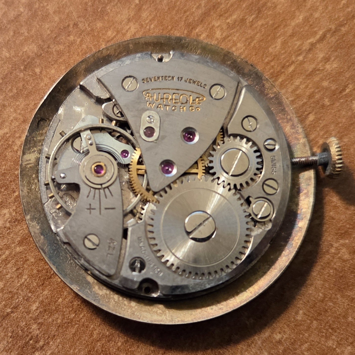 (2) 17j Aureole Watch Movements and Parts for Repair