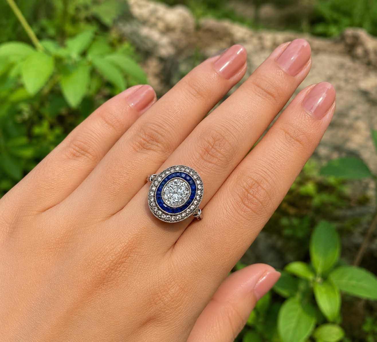 2Ct Lab Created Diamond Halo Engagement Ring 14K White Gold Plated Silver