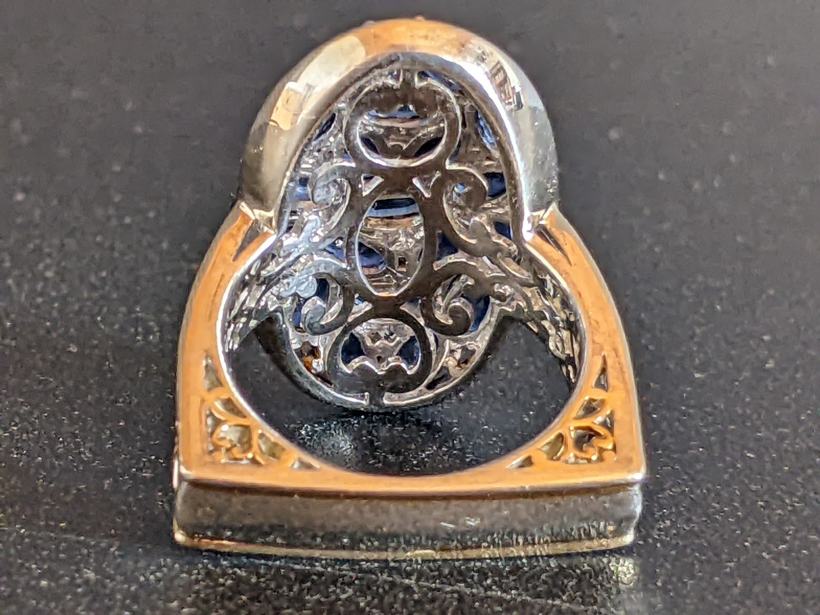 Michael Valitutti Sterling 925 Gold Gems En Vogue Royal Blue Sapphire Ring Size6