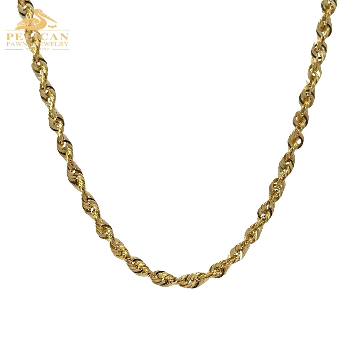 19″ 10K Yellow Gold Rope Chain Hollow 3MM (PBR121786)
