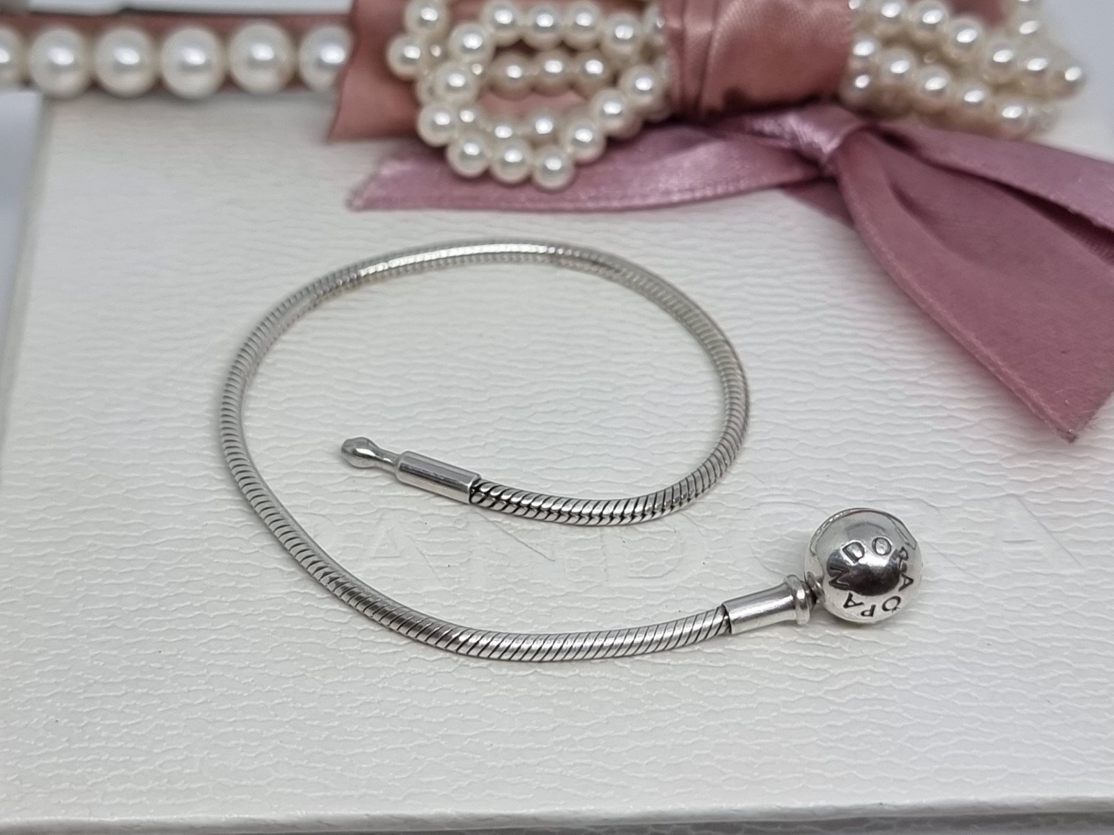 Genuine Pandora ESSENCE Snake Chain Bracelet Thin Chain 16cm 💕 R11