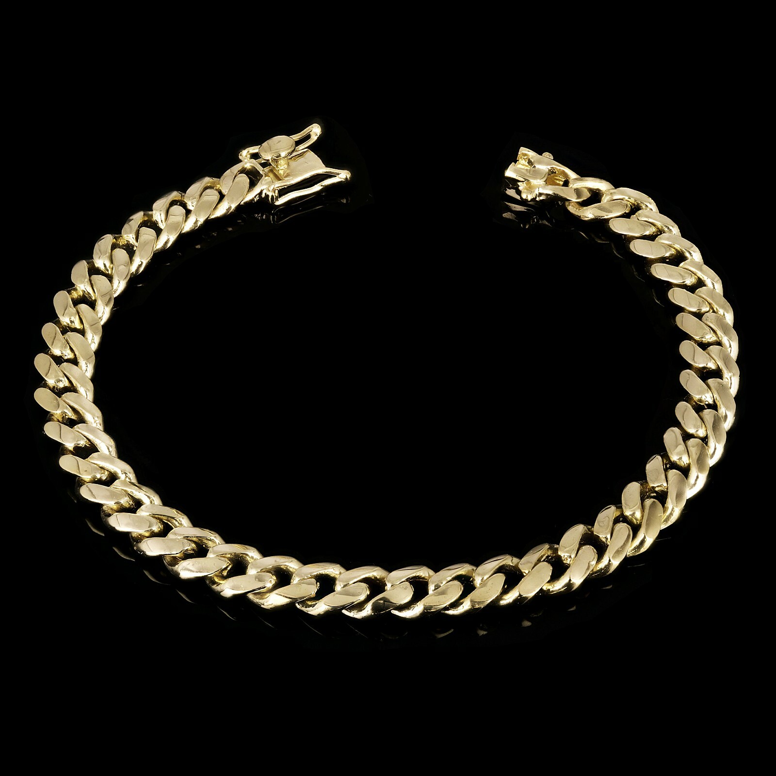 Men’s 14k Yellow Gold Solid Miami Cuban Link Bracelet 9″ 8mm 36.6 grams