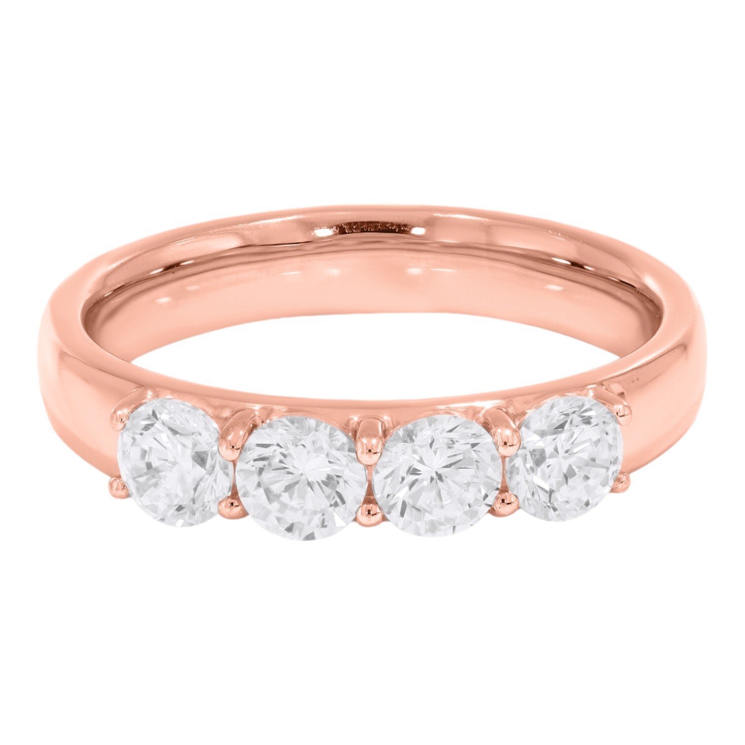 Lab Grown Diamond Engagement Ring 0.96 ct Certified Round Cut 14k White Gold