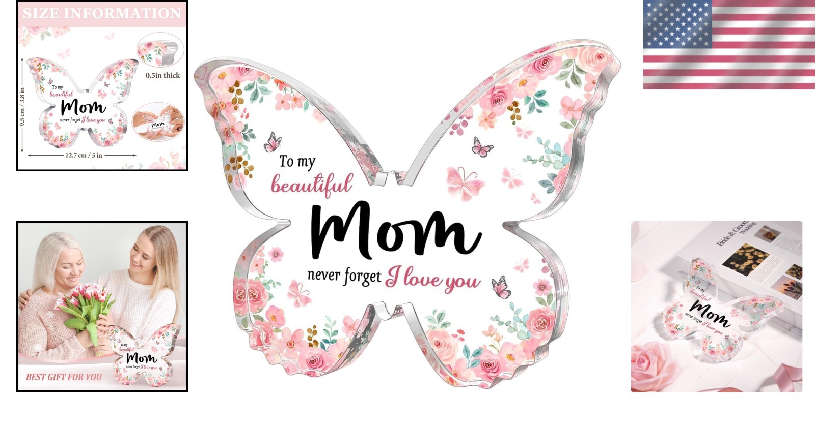 Heartfelt Butterfly Acrylic Plaque – Perfect Gift for Mom on Any Occasion