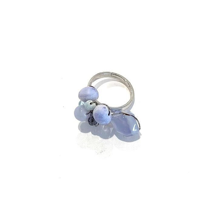 Vintage Shades of Amethyst Natural Cuts Sterling Silver Cocktail Ring Size 6