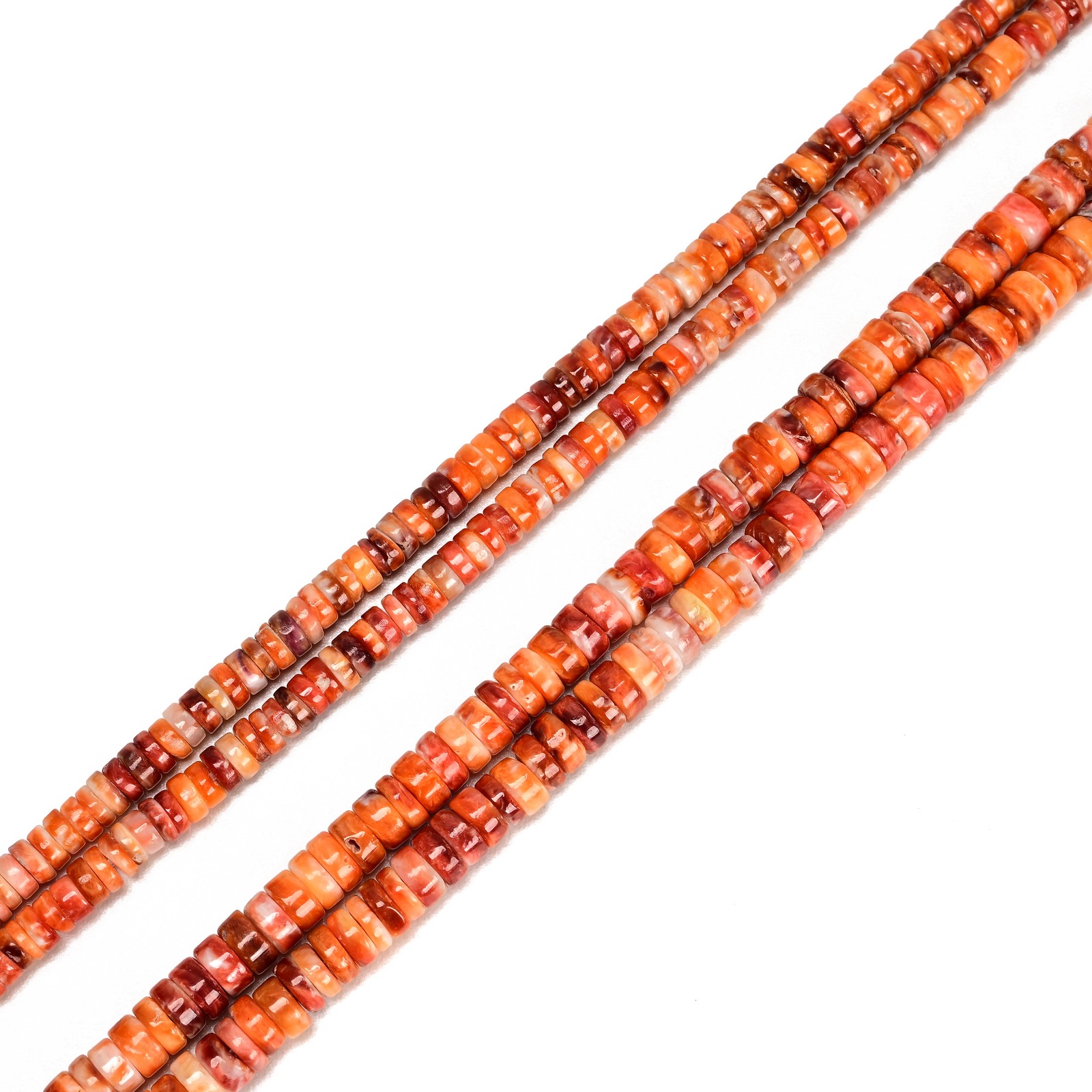 Natural Spiny Oyster Heishi Disc Beads Size 2x5mm 3x6mm 16″ Strand