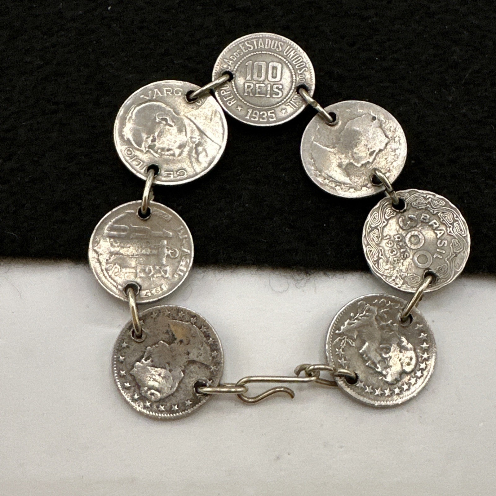 Vintage Republica Dos Estados Unidos Do Brasil Coin Bracelet