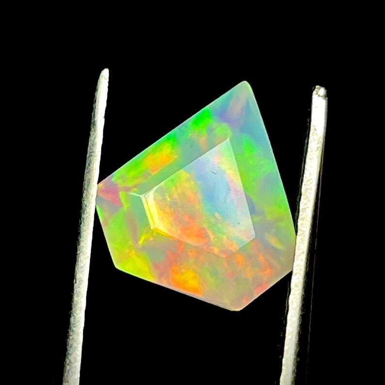 Faceted Ethiopian Fire Opal: 1.80 Carat Fancy Gemstone (11x10x6.40MM) SBR- Z-168