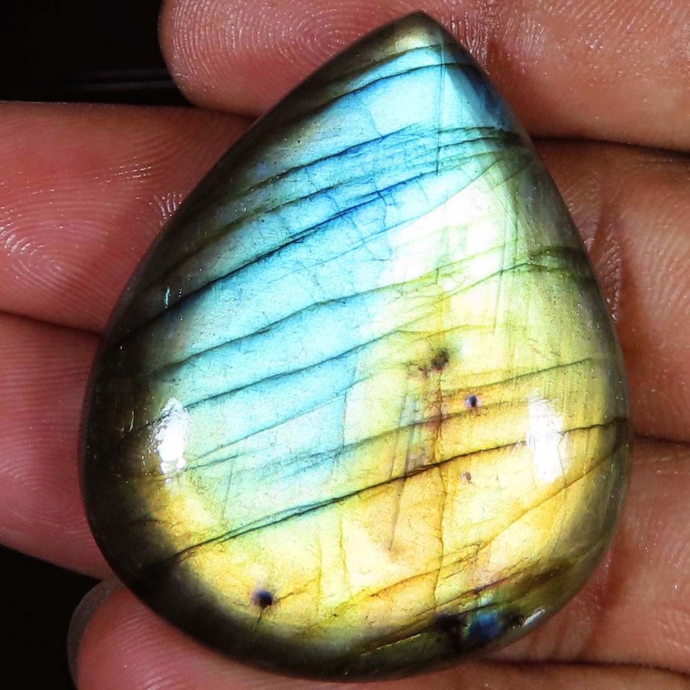 116.65 Ct 100% Natural Labradorite Pear Cabochon Super Gemstone 36x44x9 mm HB53
