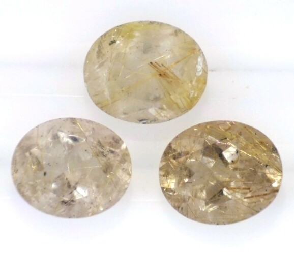 GOLDEN RUTILE QUARTZ 16 x 12 MM OVAL CUT FACET CALIBRATED SOLD PER STONE F-2024