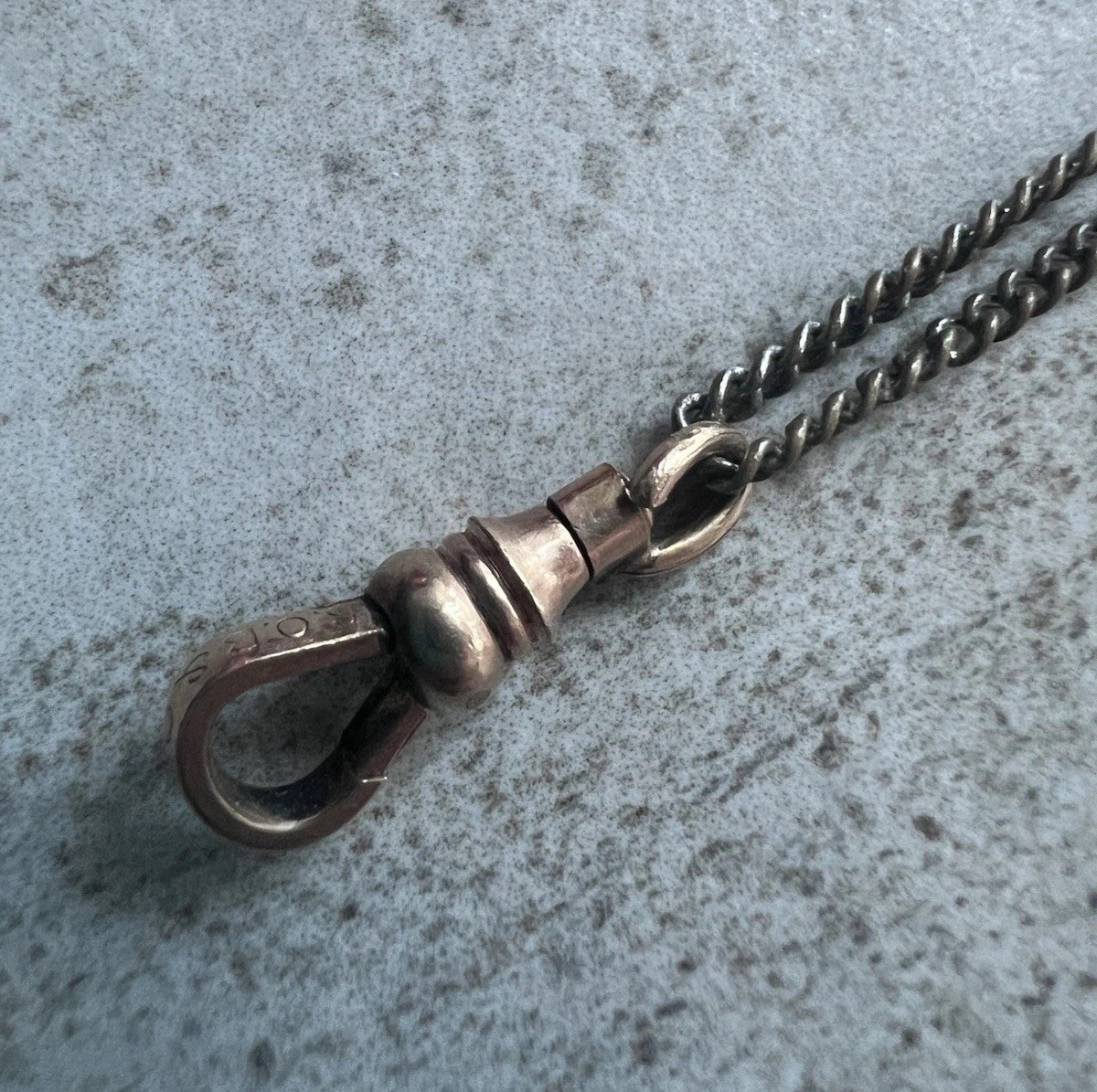 S.O.B. Co Gold Filled ? Pocket Watch Fob Swivel Dog Clasp On Chain Read C4
