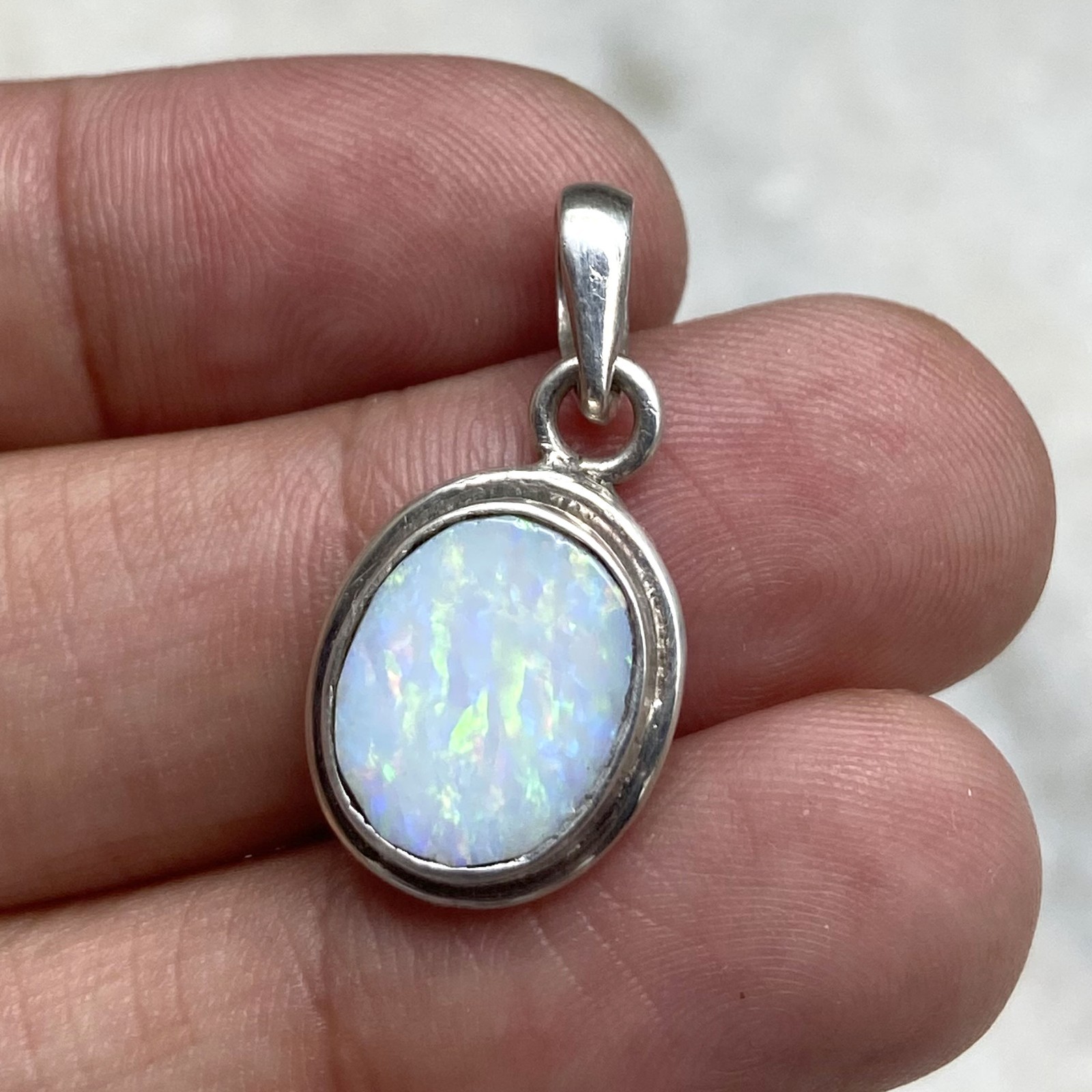 Natural Australian Green Opal 925 Solid Sterling Silver Pendant Stone Size 14×11