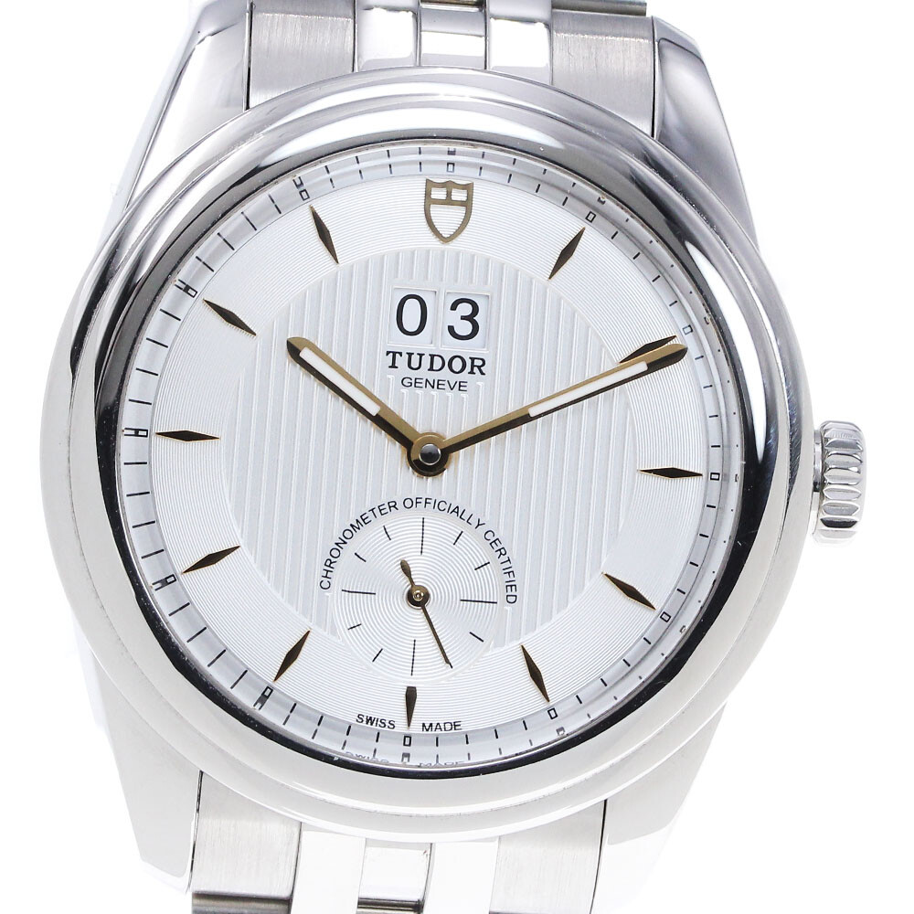TUDOR Glamor Double Date 57100 Silver Dial Automatic Men’s Watch_849682