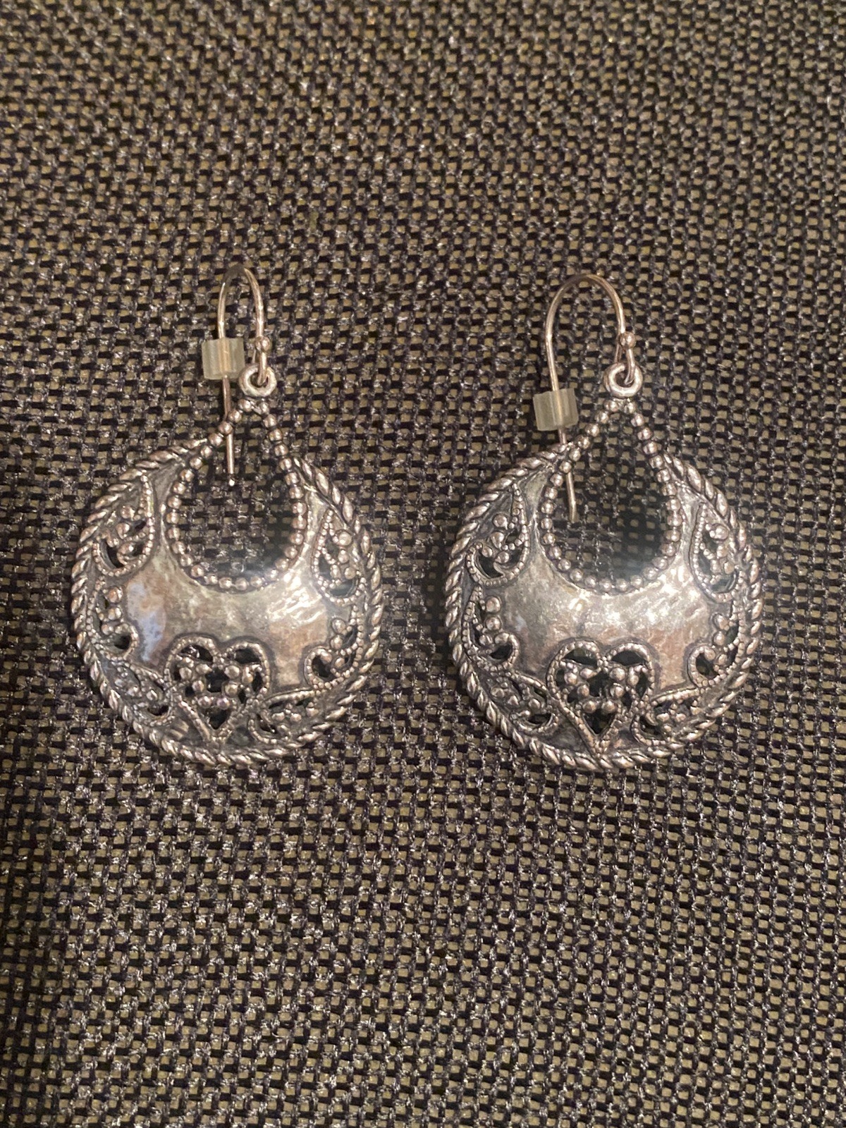 PZ Sterling Silver 925 Ornate openwork Earrings – Israel