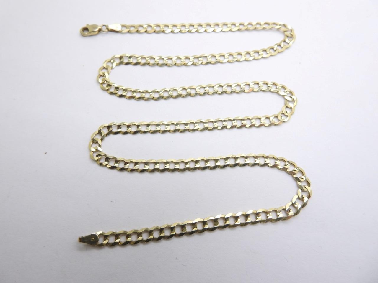 10K Solid Yellow Gold Fancy Curb Link Chain Necklace 20” long 10.5 grams