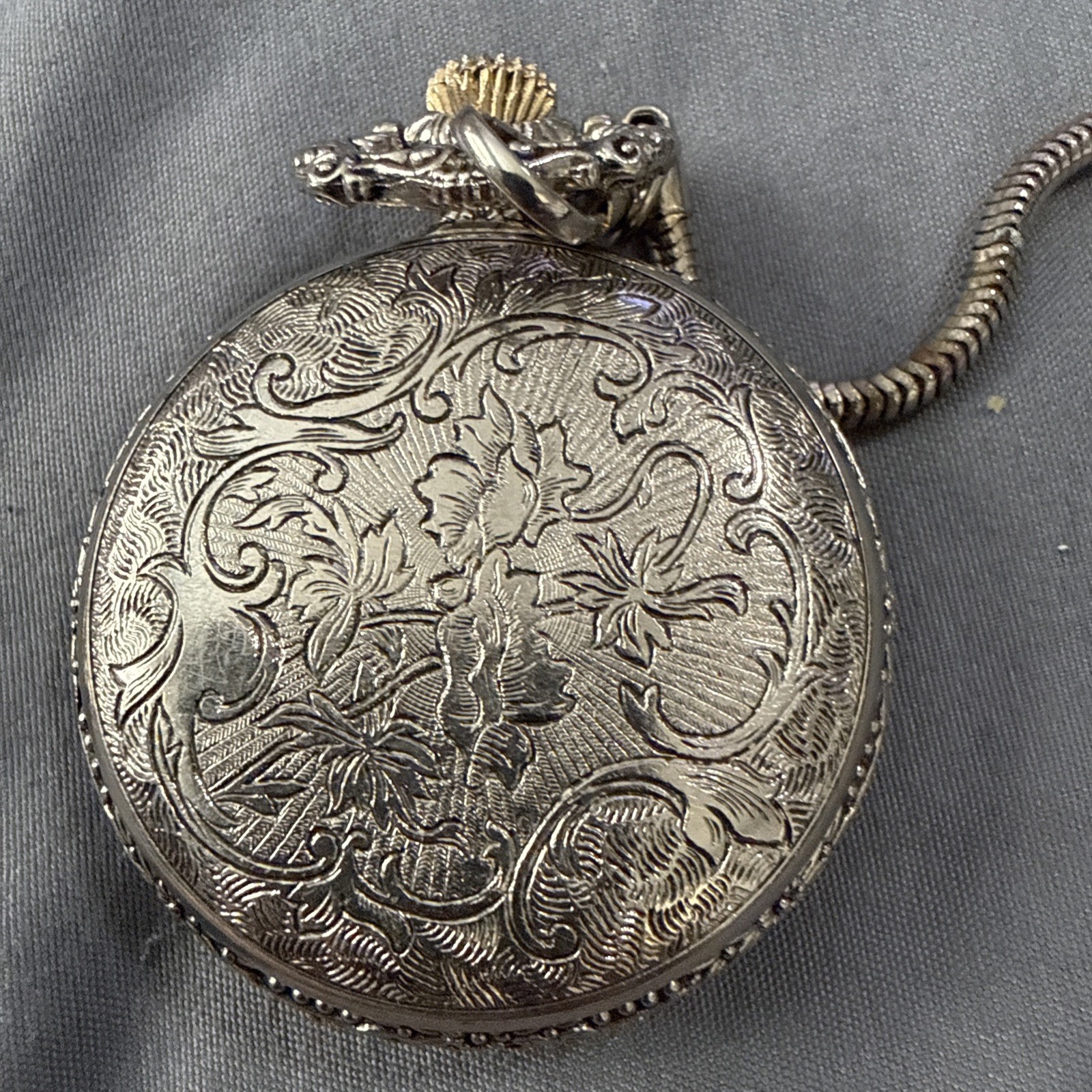 Vintage Pocket Watch For Parts Or possible Repair Only Cowboy/horse Theme