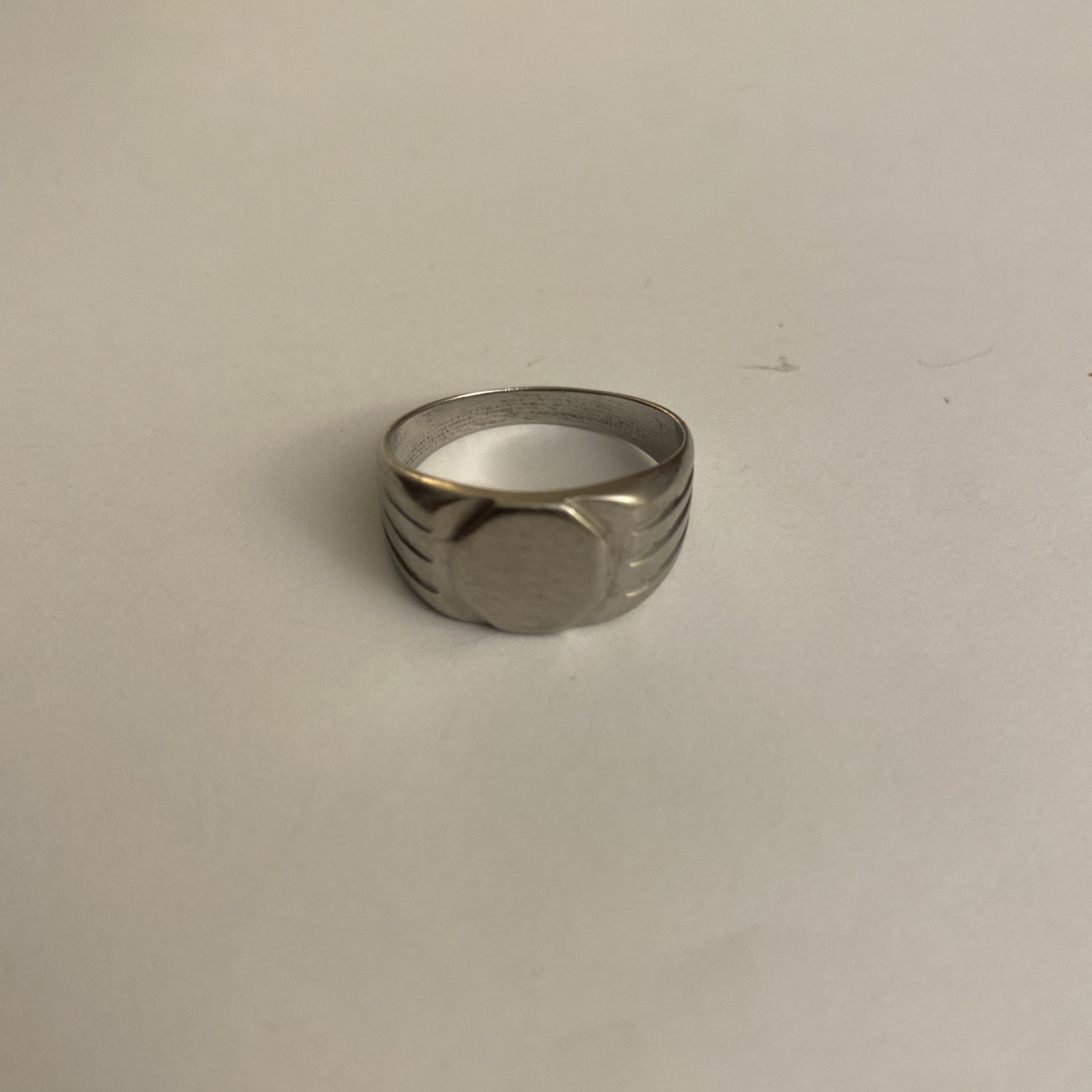 Silver Toned Signet Ring Great Shape Unsure Of Size