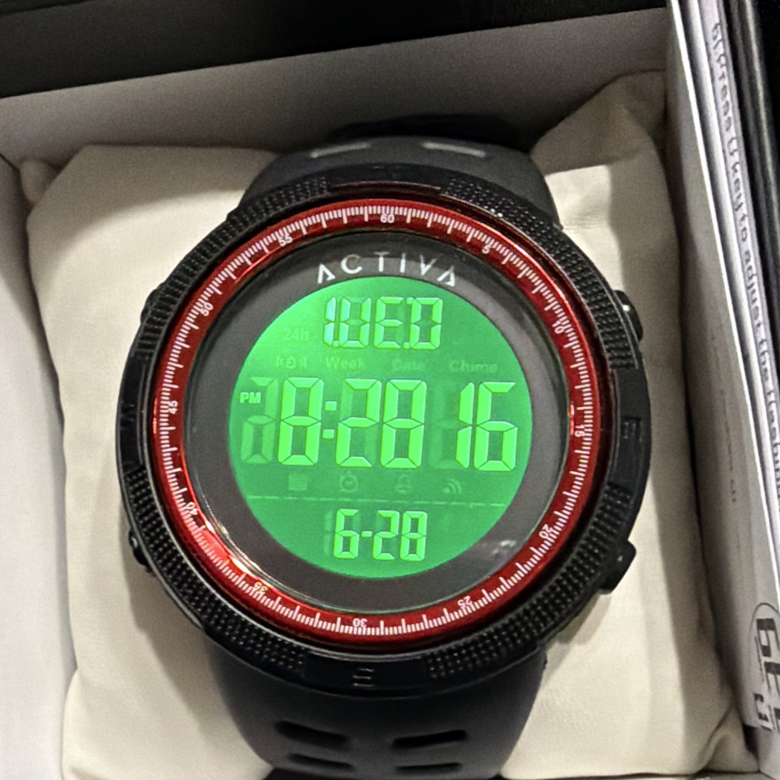 Activa X Invicta Digital Men’s Watch – 50mm. Black (ACW1915-011) Red Dial