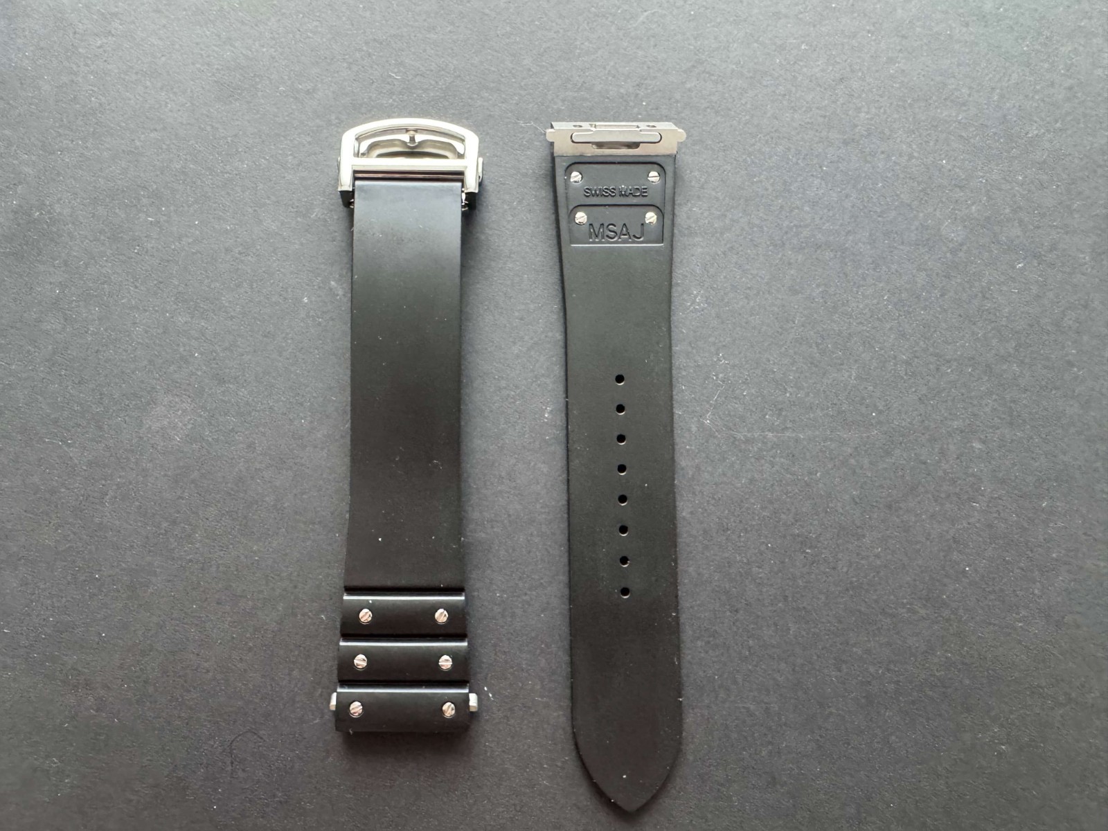 FKM Rubber Watch Strap Fits Cartier Santos Large Carbon 21mm Easy Change Band
