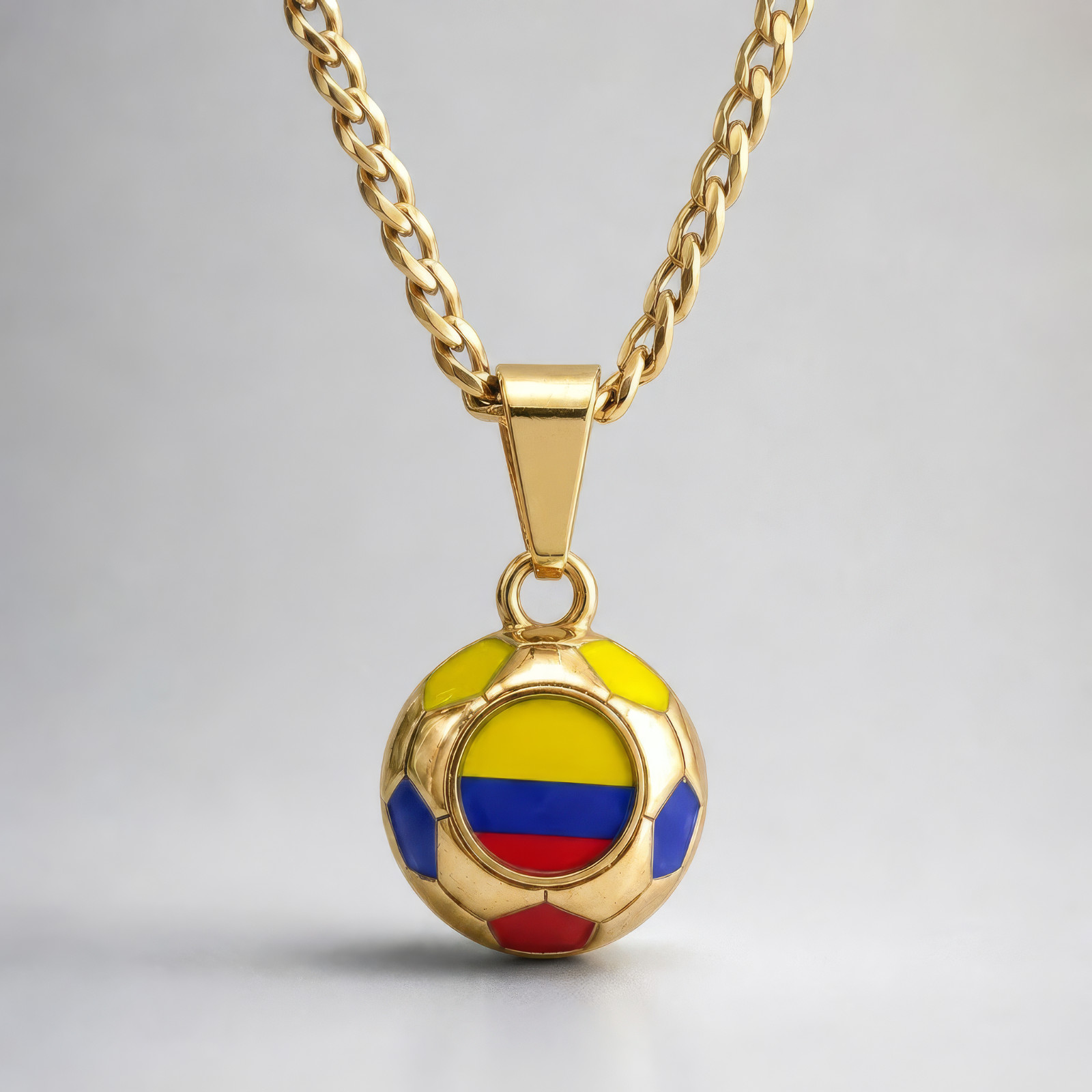 World Cup jewelry 2026 – Colombia Soccer Ball Pendant