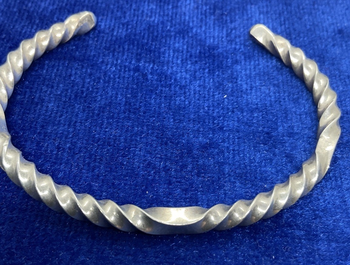 A Vintage Sterling Silver Cuff Bracelet. Native American Made. 14.9 Grams. Mint.