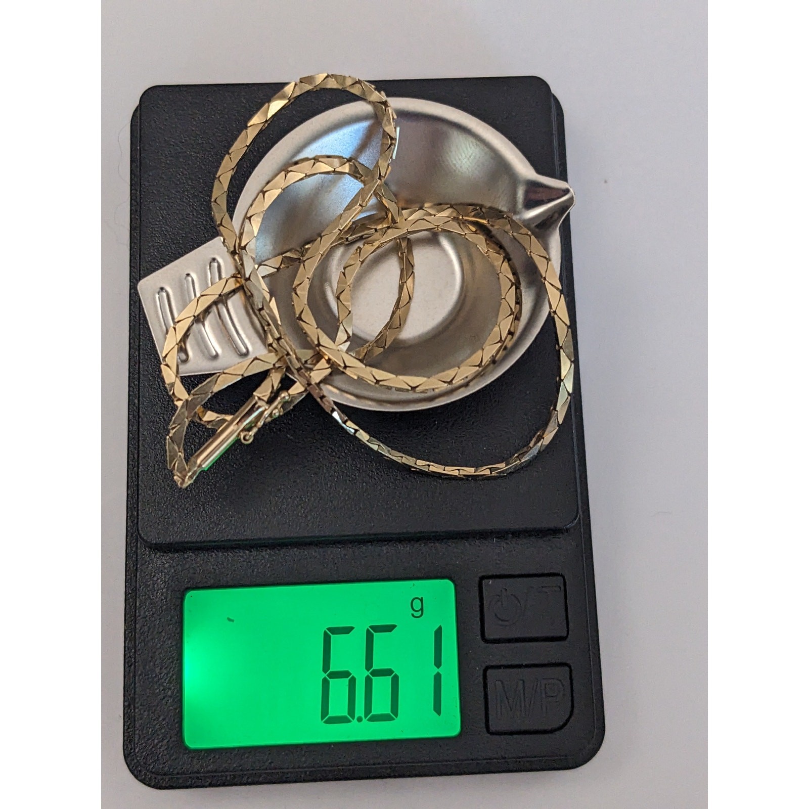 Vintage Unmarked 14k Yellow Gold Triangle Link Chain Necklace 16.5in