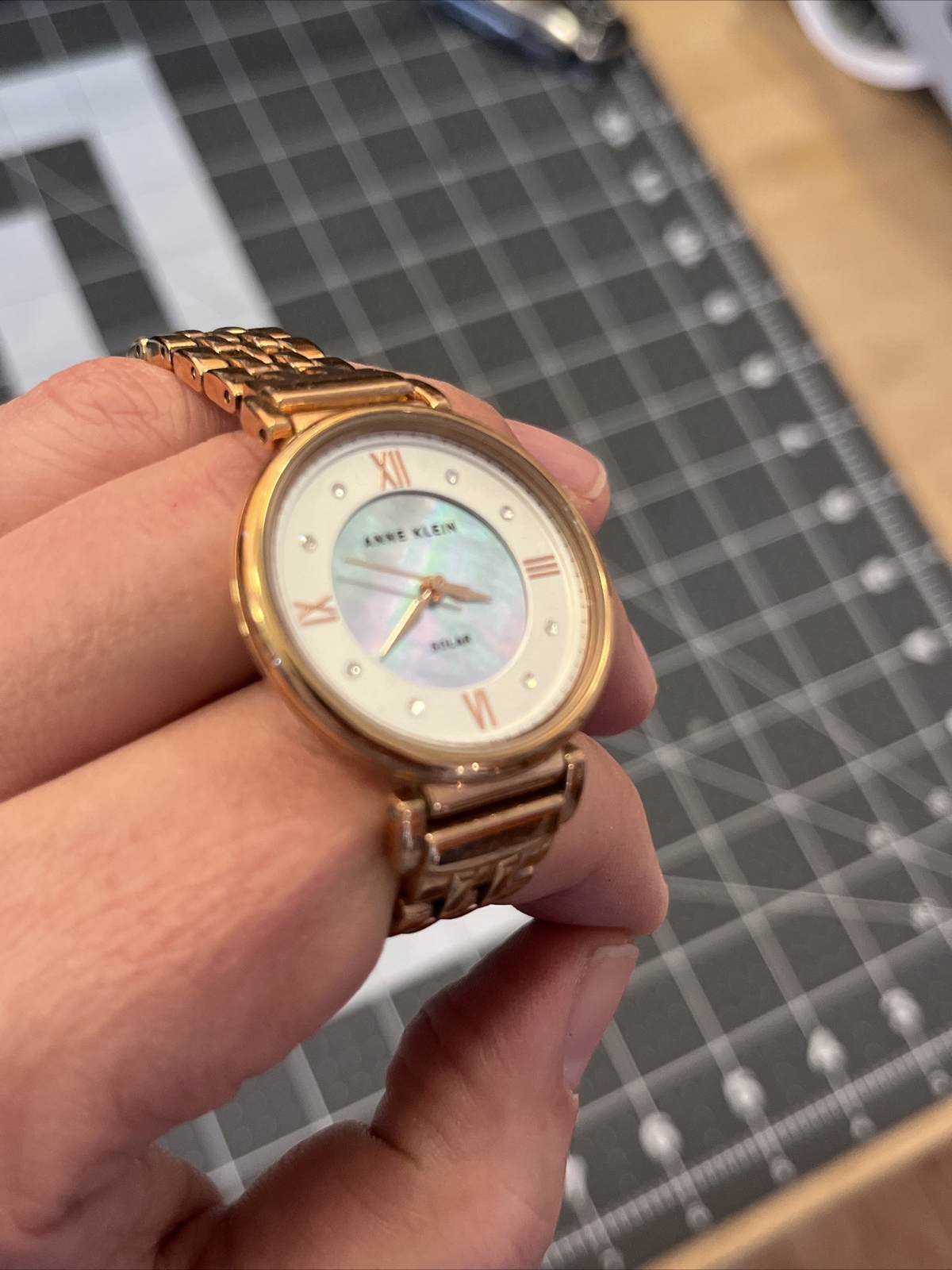 Anne Klein Considered AK/3630 Ladies Gold Metal Analog Solar Powered Watch