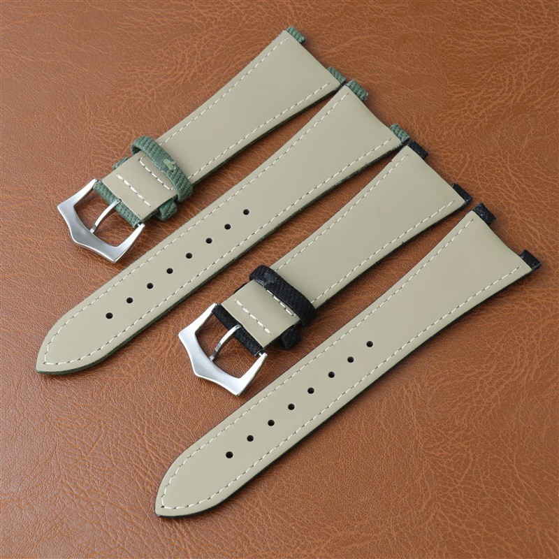 For Patek Philippe Nautilus Nylon Canvas Leather Watch Band Straps Mens 25x13mm