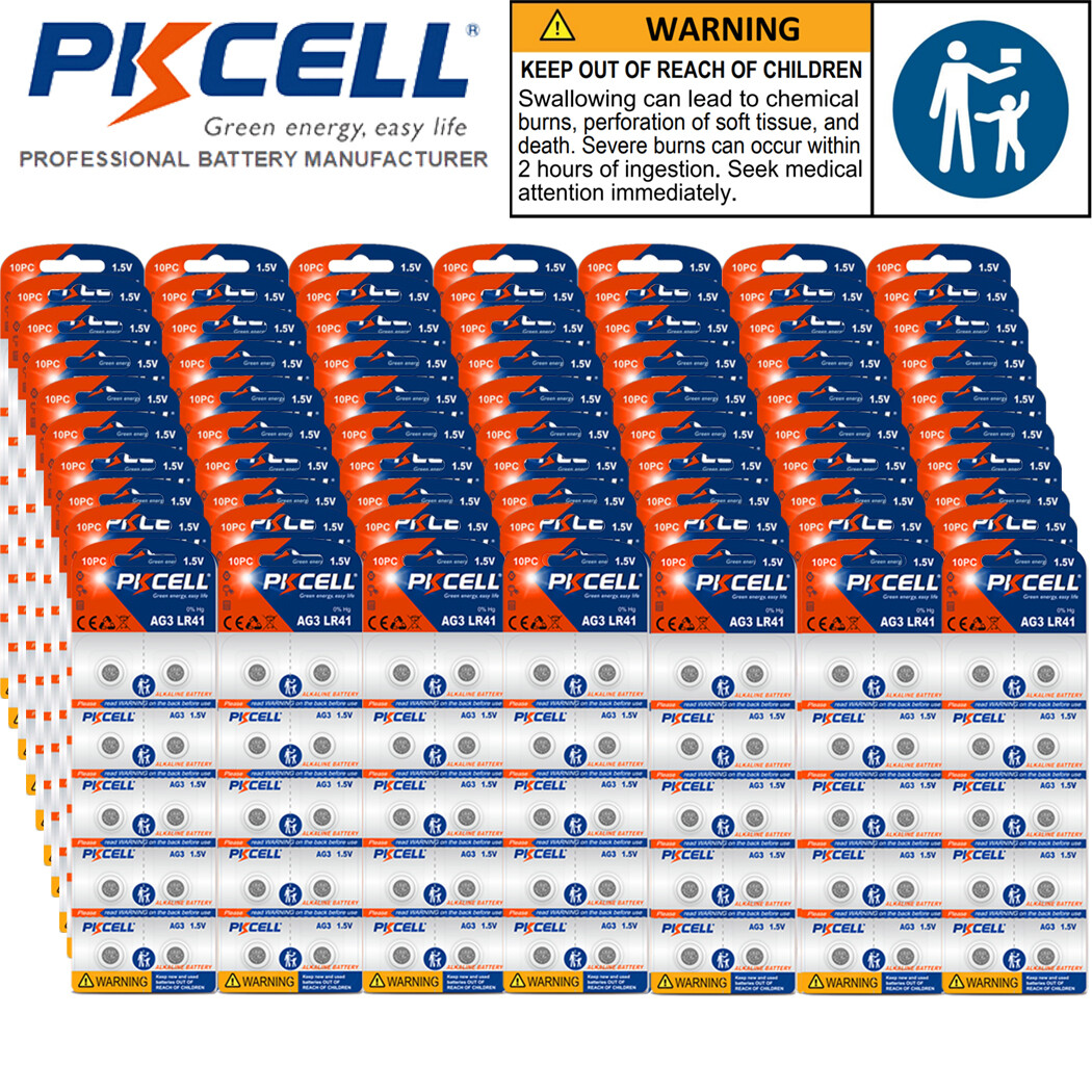 1000Pcs AG3 LR41 Batteries 392 384 192 1.5V Alkaline Button Coin Cell Battery