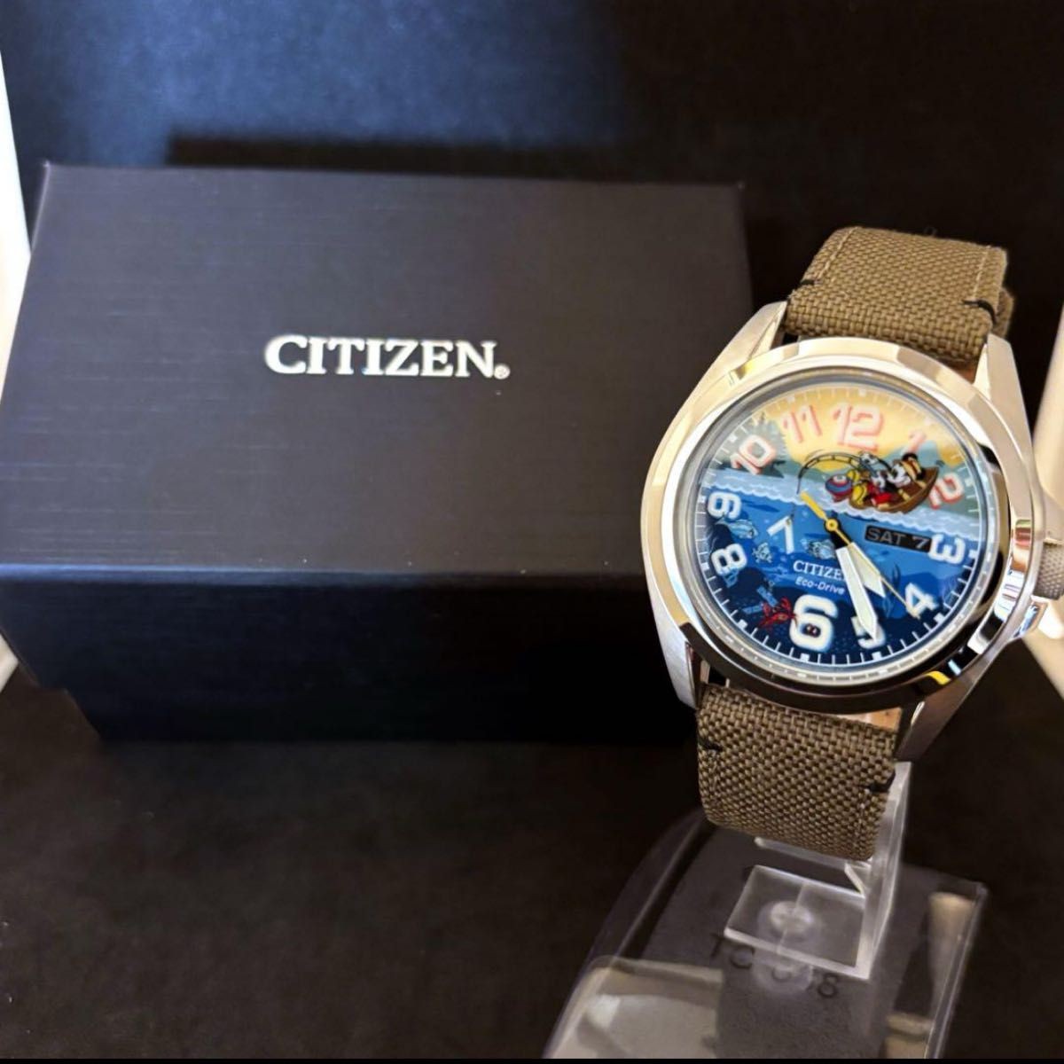 [B1P] Citizen Disney Mickey Mouse Fishing Wristwatch Mens Watch Quartz [w9t]