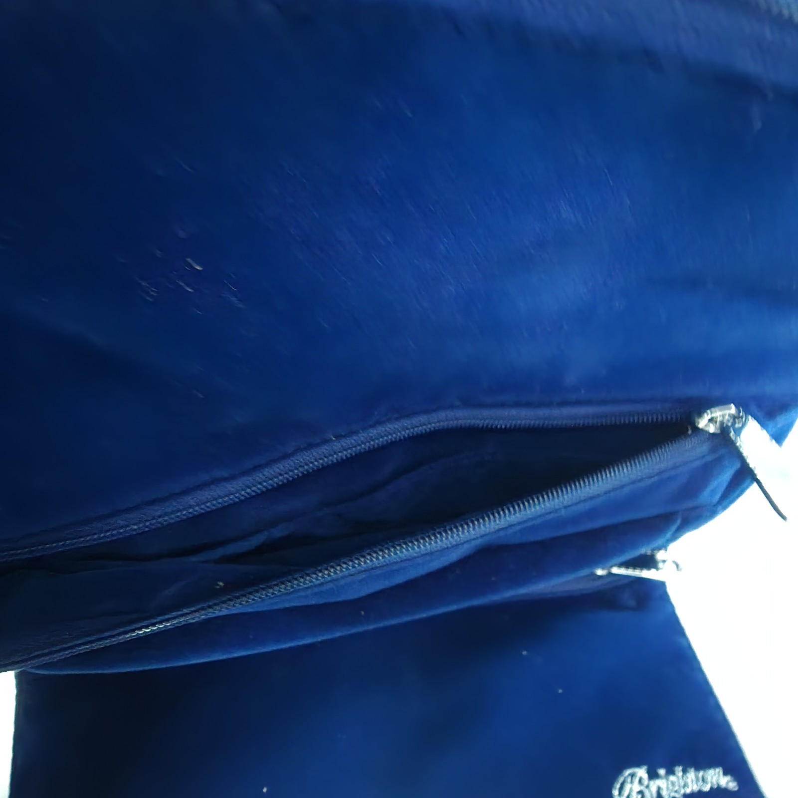 Brighton Nautical Travel Jewelry Roll Blue Velvet Lined Zippered Compartments