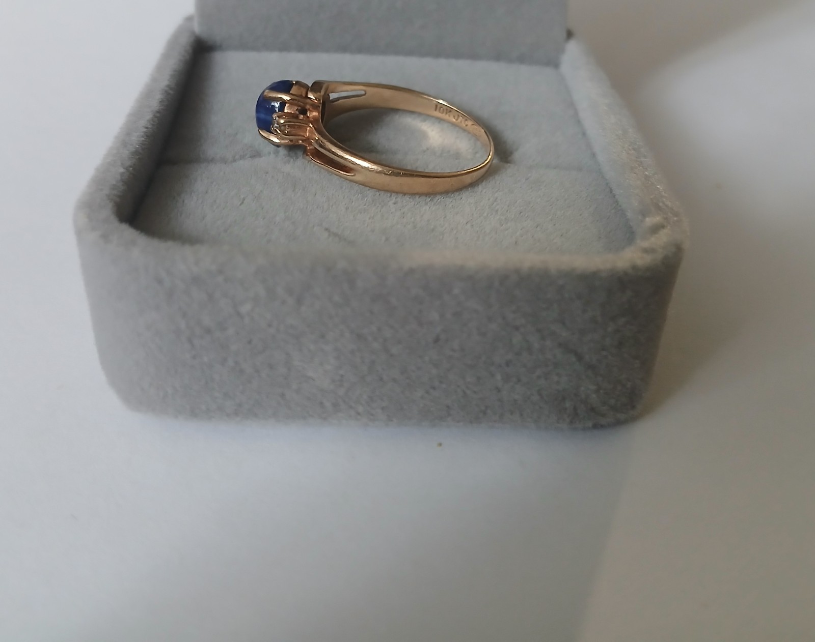 10K Blue Star Sapphire Diamond Ring Size 6.5 #4258