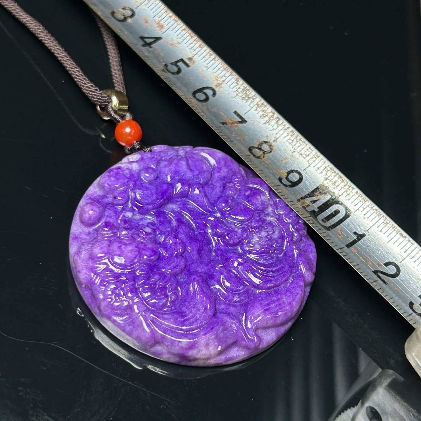 Nature purple Burmese Jade Jadeite Carved lucky charm amulet Pendant&Necklaces