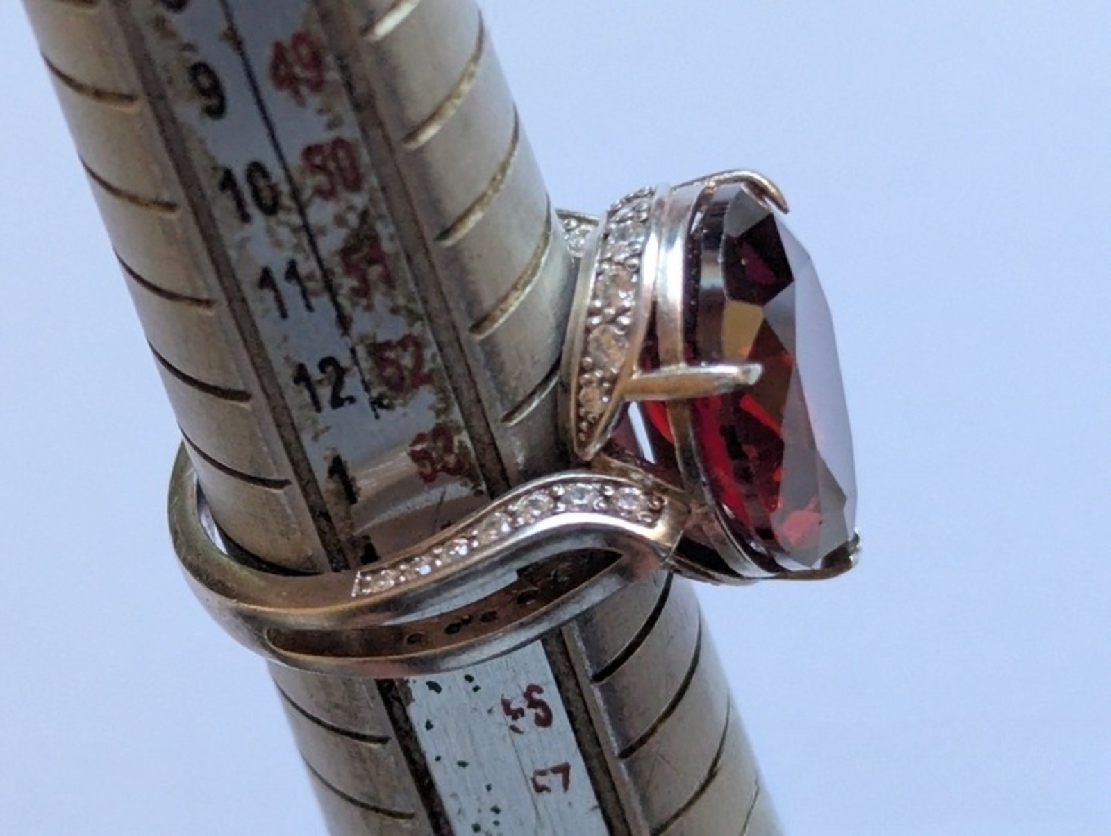 Vintage ring sterling silver 925 Size 8 Weight 8.93 g. Garnet. Ukrainian jewelry