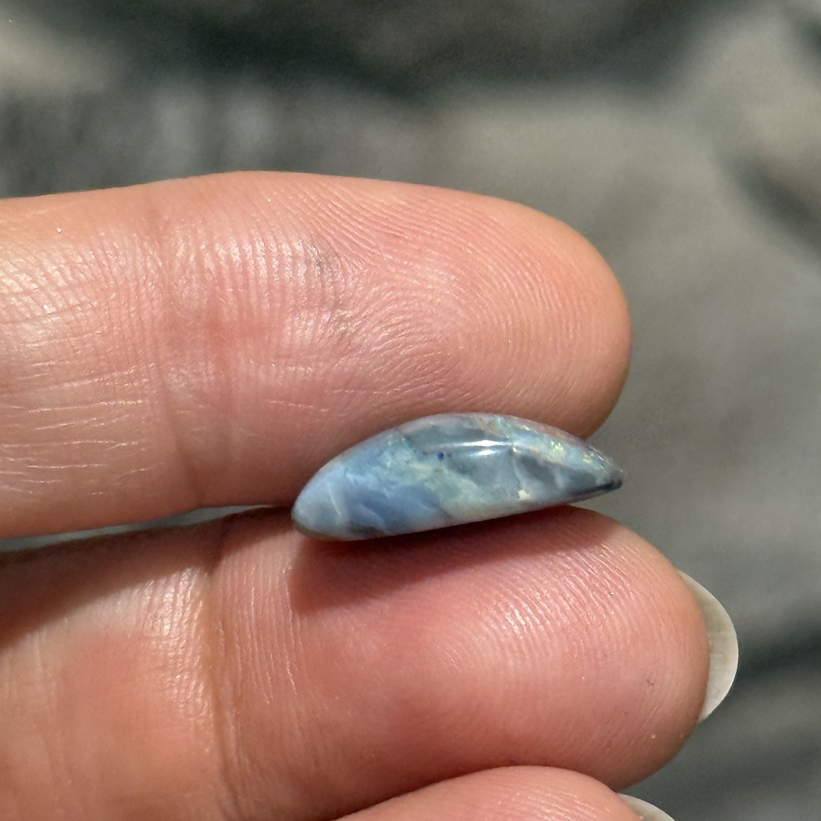 6.6ct 16.3x11x5.4mm Australian Black Mintabie Opal Cabochon Gem Cushion Cut