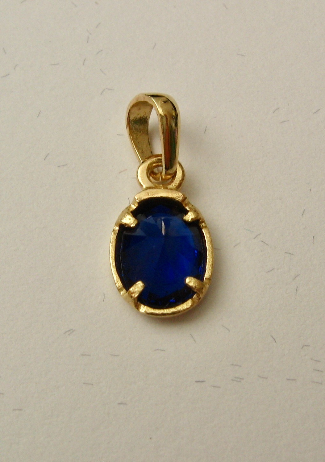 8x6mm GENUINE 9K 9ct SOLID YELLOW GOLD SEPTEMBER BIRTHSTONE SAPPHIRE Pendant