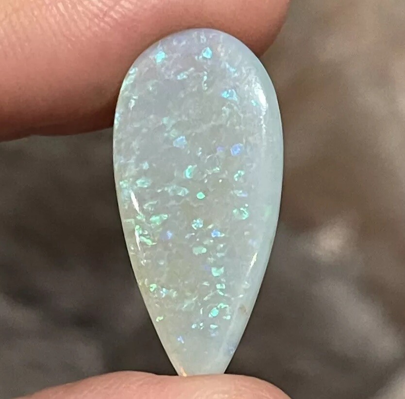 8.15ct 27.4c12.6×3.7mm Fine Australian Crystal Pipe Opal Teardrop Cabochon Gem