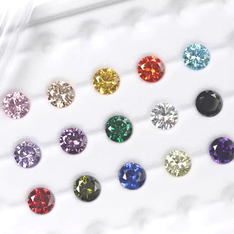 3mm~15mm Round Multicolor Loose Cubic Zirconia 5A CZ Stone Gemstone for Jewelry