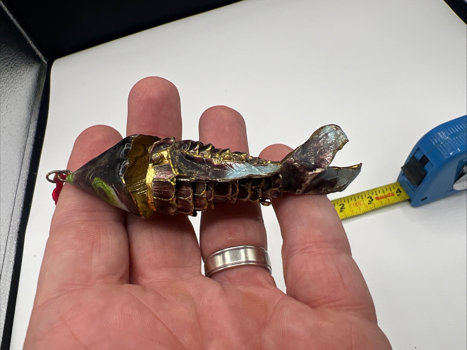 Vintage Asian Cloisonne Articulated Koi Fish Pendant