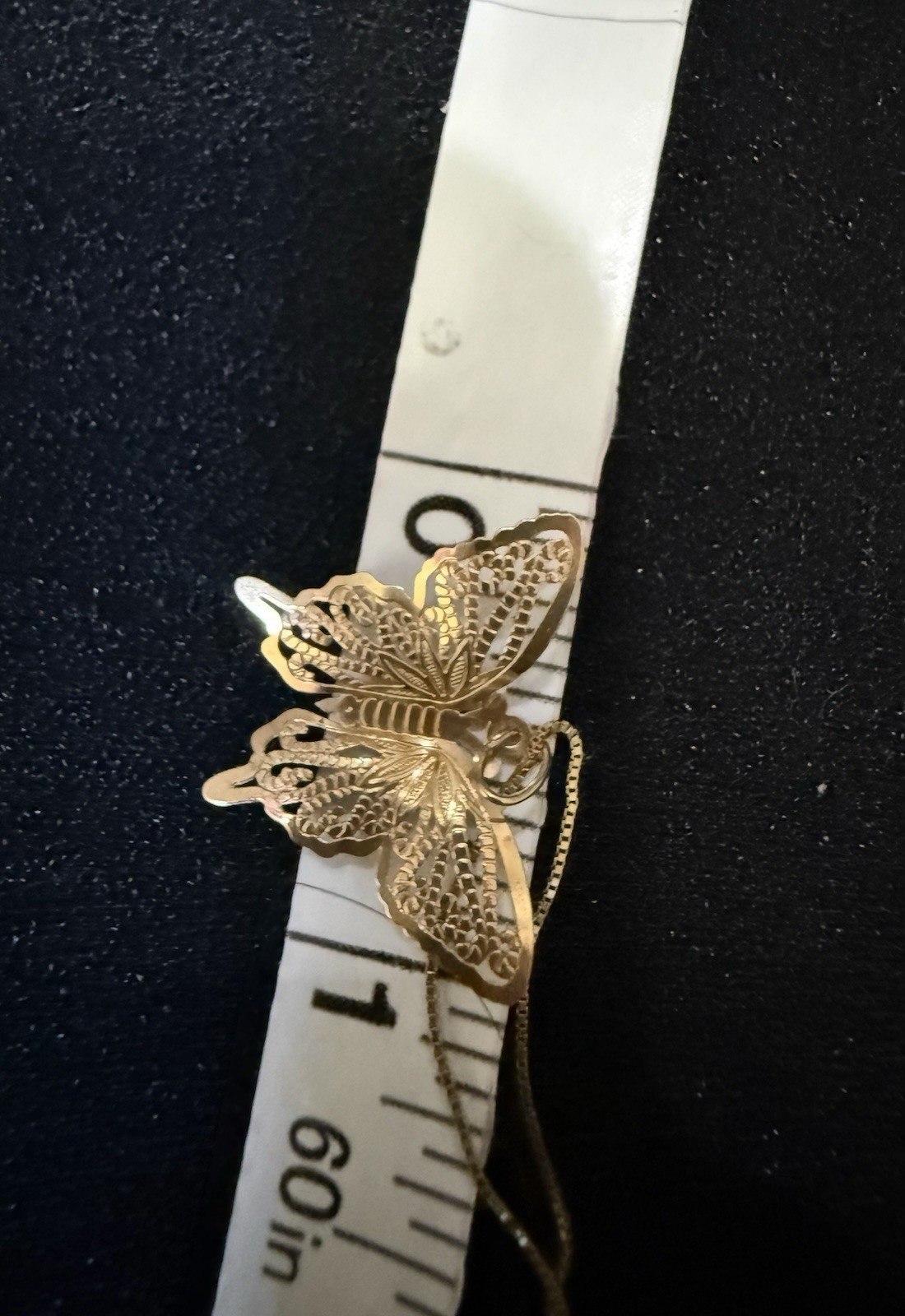 Vintage 14k Yellow Gold Open-Wing Butterfly Pendant & 18” 14kY Chain