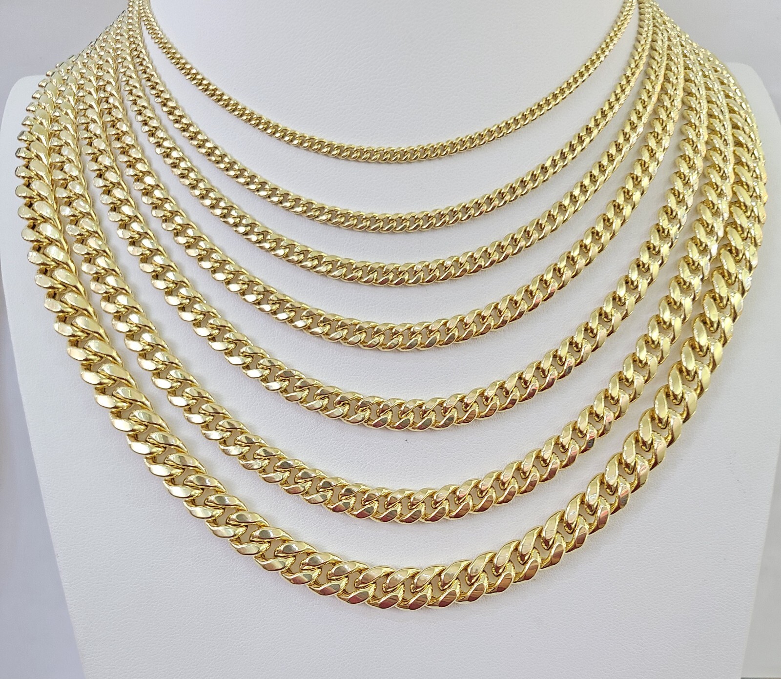 Real 10k Gold Miami Cuban Link Necklace Chain 3mm-10mm 20-30 Inches Men Women