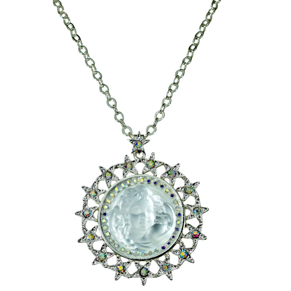 Kirks Folly Starlight Goddess Dream Angel Necklace silvertone