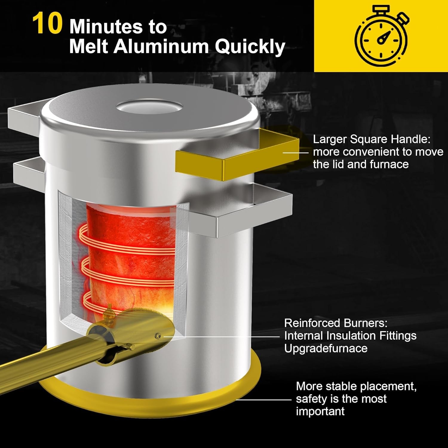 6KG Propane Metal Melting Furnace Kit Gold Silver Copper Aluminum Casting Forge
