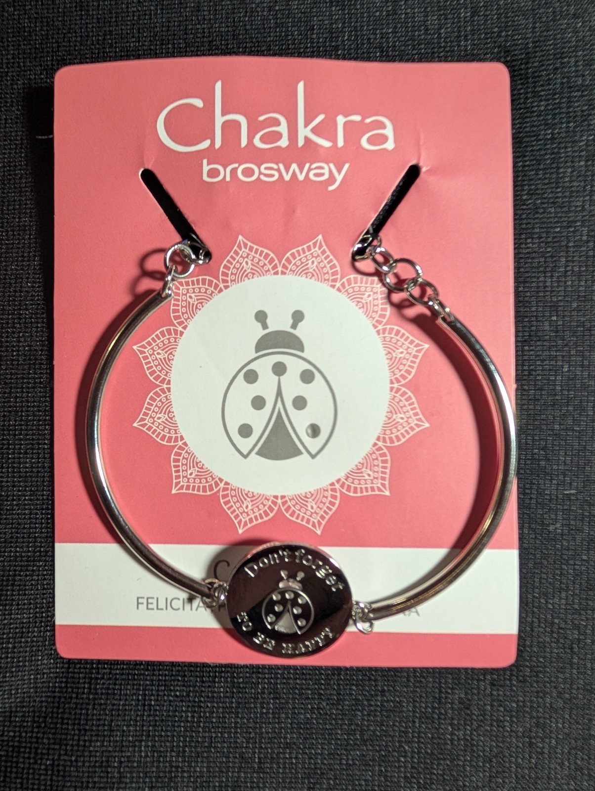 Brosway Women’s Adjustable Steel Chakra Ladybug Bracelet MSRP $53