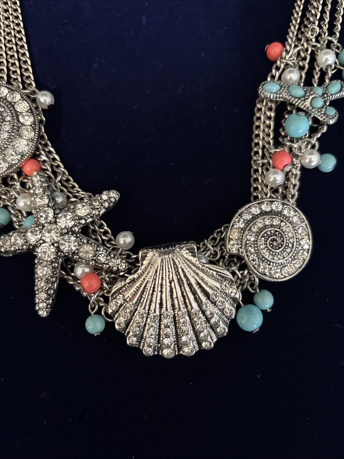 BELLA PERLINA EXPRESSIONS Seashell Necklace& Starfish Earrings. NIB