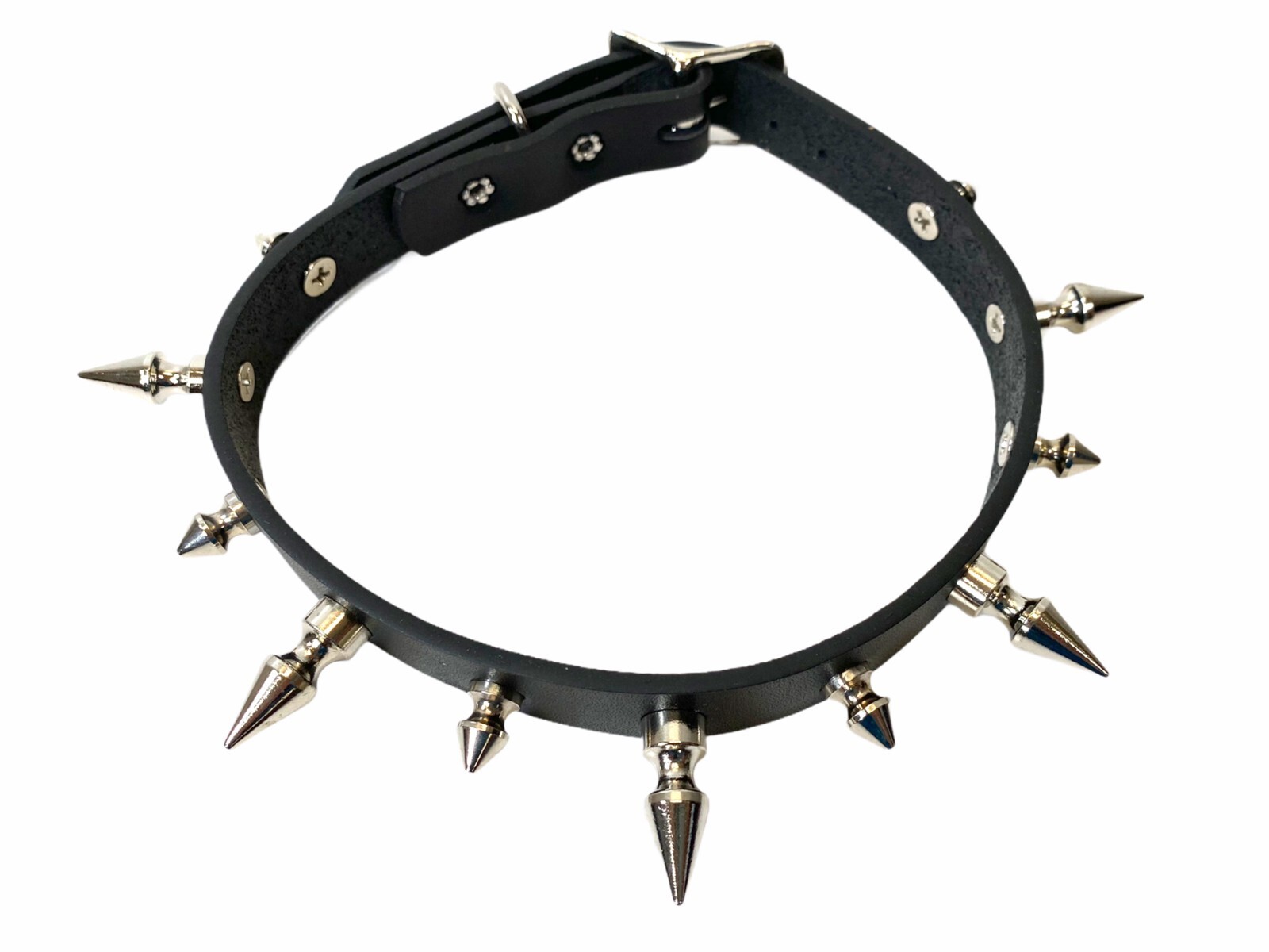 Spike Leather Choker Necklace Collar Punk Rock Gothic Rockabilly Thrash Metal