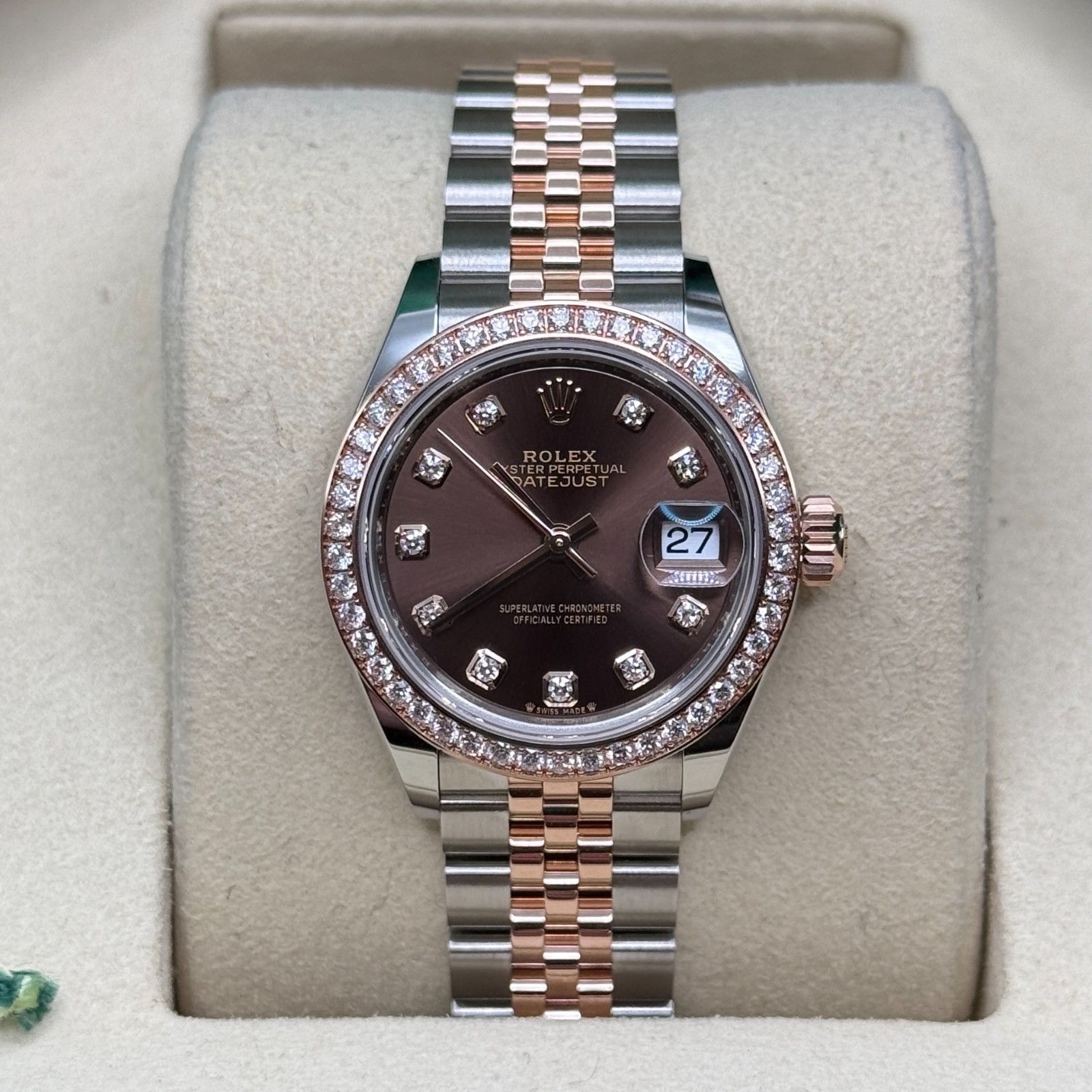 Rolex Lady-Datejust NEW 2026 Chocolate Diamond Dial Two Tone Rose Gold Diamond